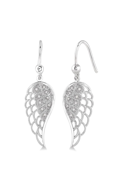 Silver Angel Wings Diamond Earrings