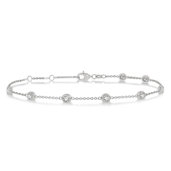 Diamond Bezel Set Station Bracelet