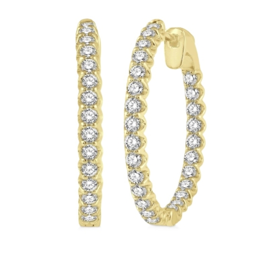 2 Ctw Inside-Out Diamond Hoop Earrings