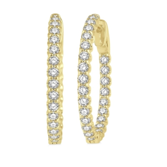 1 1/2 Ctw Inside-Out Diamond Hoop Earrings