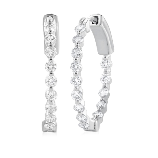 1.00cttw Diamond In-Out Hoop Earrings
