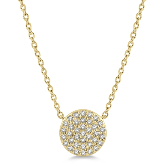 Round Disc Diamond Necklace