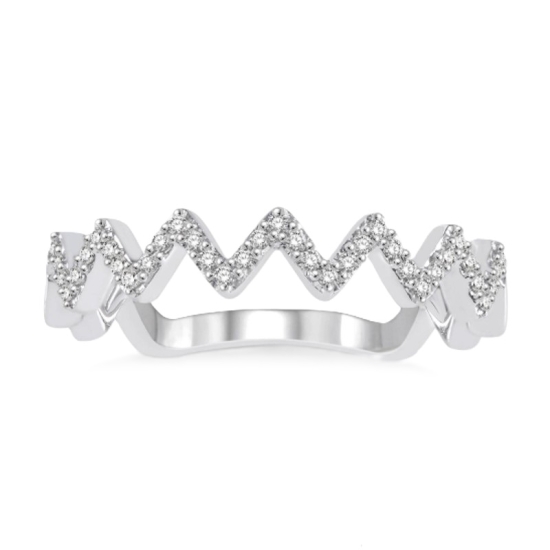 Diamond Zig Zag Stackable Ring