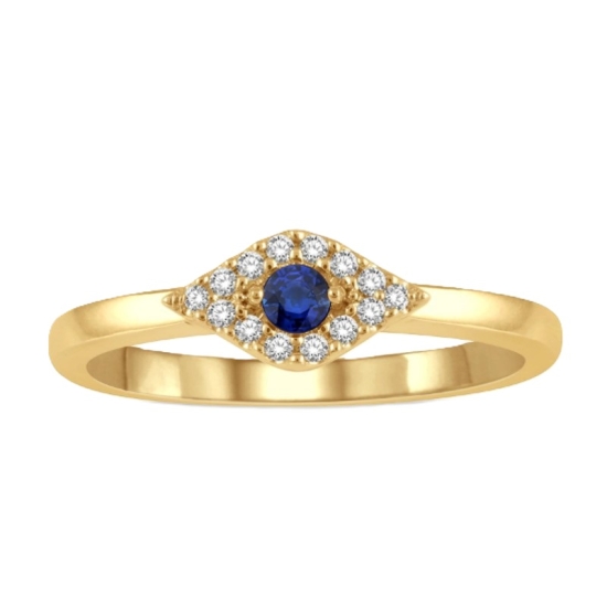 Evil Eye Sapphire and Diamond Ring
