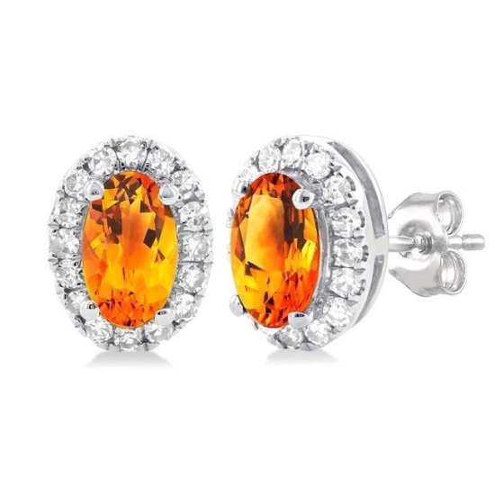Citrine and Diamond Earrings