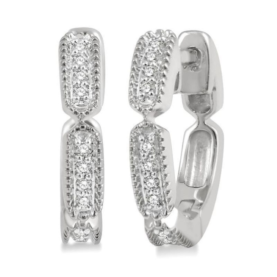 Diamond Linked Petite Huggie Earrings