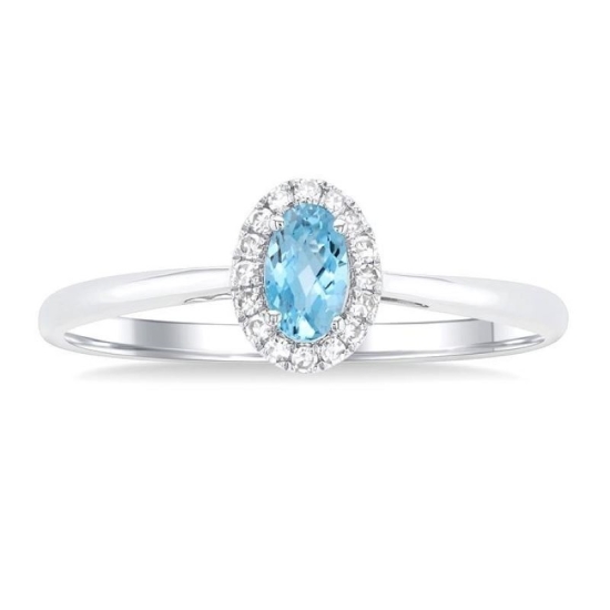 Aqua and Diamond Ring