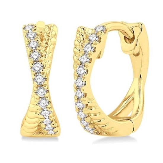 Diamond X Rope Petite Huggie Earrings