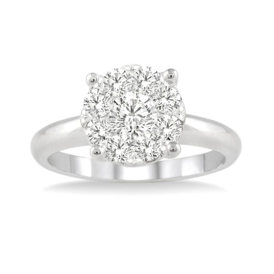14k White Gold .12cttw Round Diamond Ring