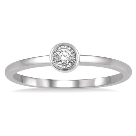 10k White Gold .03ct Round Diamond Promise Ring