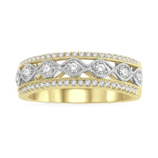 14k White/Yellow Gold Diamond Fashion Ring