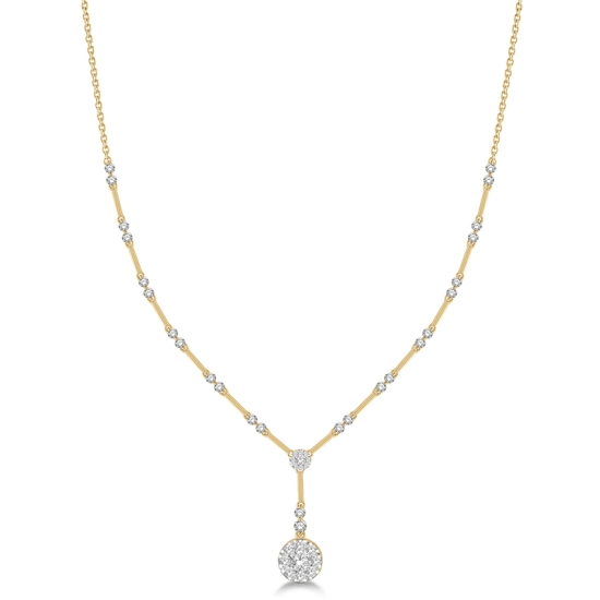 Diamond Barlink Drop Necklace