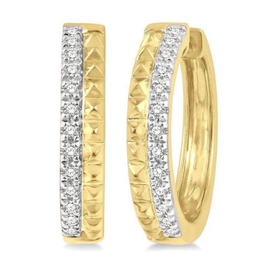 Diamond Pyrmaid Petite Huggie Earrings