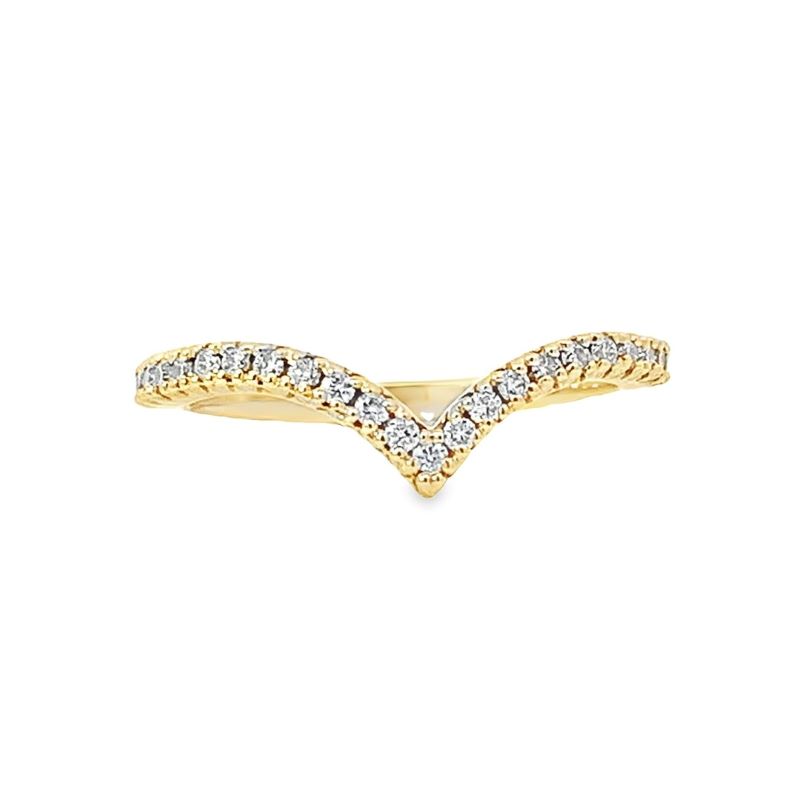 Yellow Gold V-shaped Diamond Band