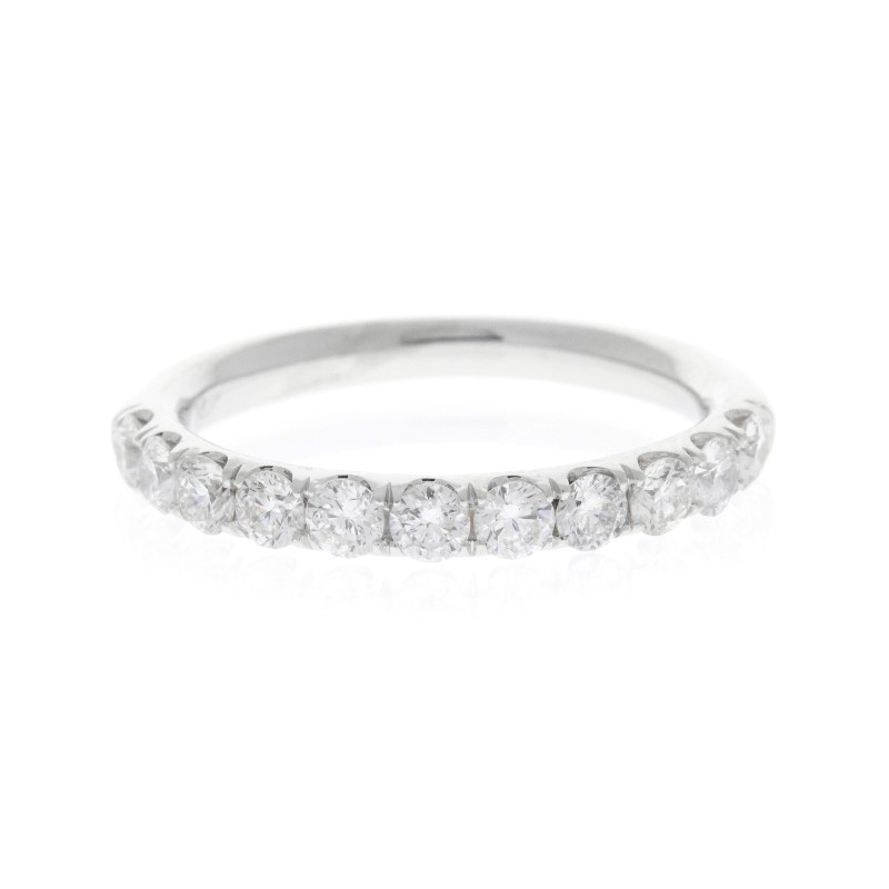 14K White Gold Diamond Fishtail Wedding Band
