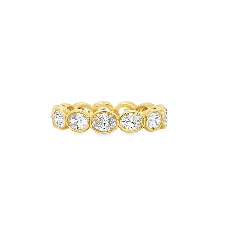 18k Yellow Gold Oval Diamond Bezel Set Eternity Ring 18k Yellow Gold Oval Diamond Bezel Set Eternity Ring