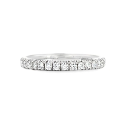 14k White Gold Diamond Wedding Band thumbnail 1