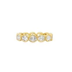 18k Yellow Gold Oval Diamond Bezel Set Eternity Ring thumbnail 1