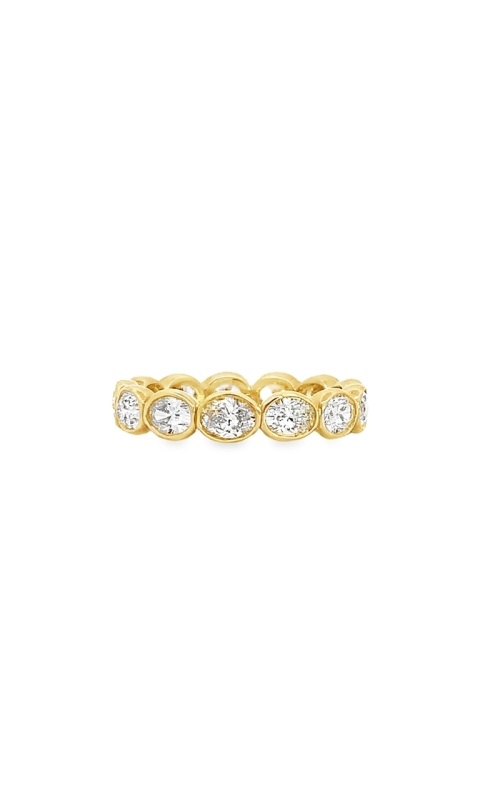 18k Yellow Gold Oval Diamond Bezel Set Eternity Ring