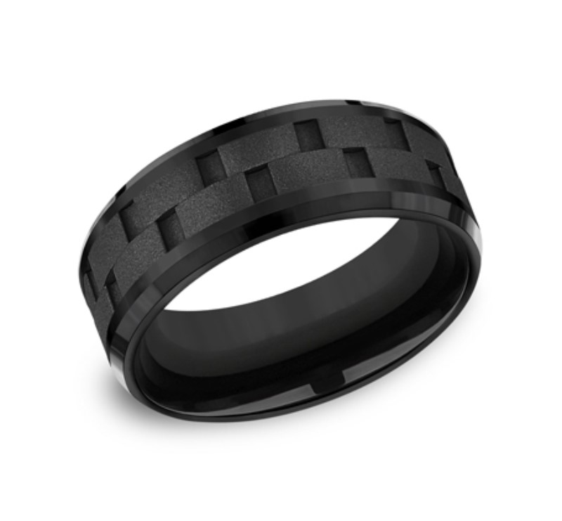 Black Titanium 8mm Wedding Band Black Titanium 8mm Wedding Band