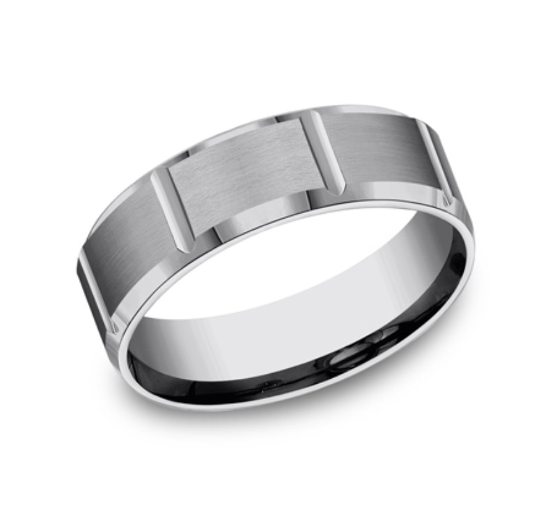 Grey Tungsten 7mm Wedding Band Grey Tungsten 7mm Wedding Band