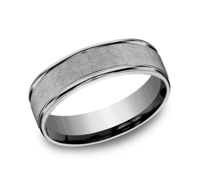 Dark Grey Tantalum 6.5mm Wedding Band Dark Grey Tantalum 6.5mm Wedding Band