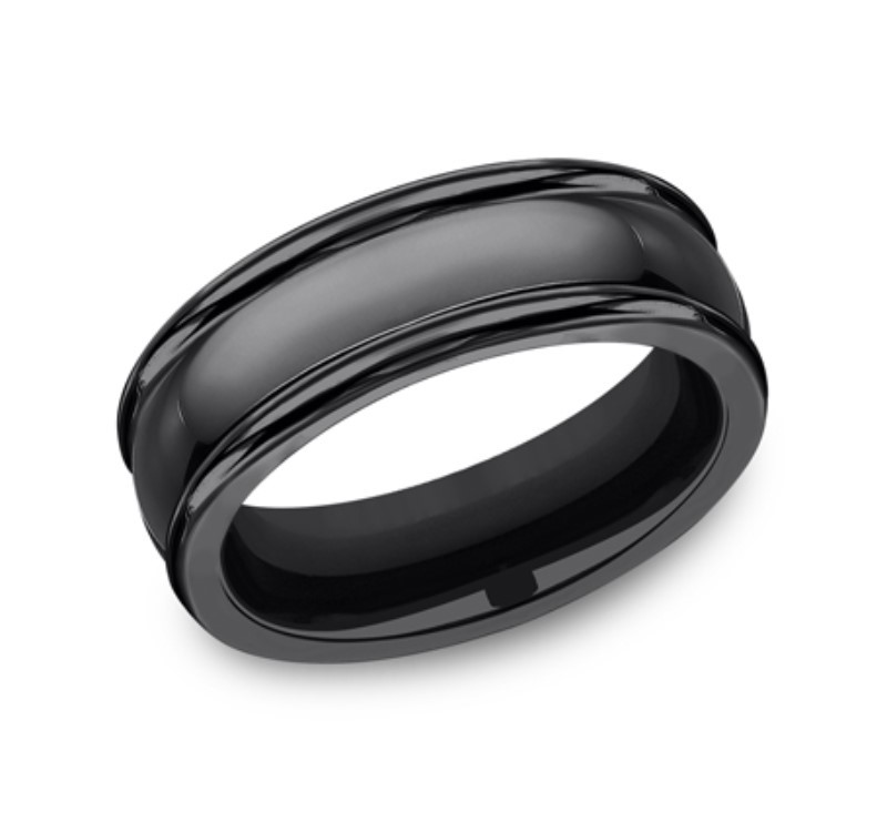 Black Titanium 7.5mm Wedding Band Black Titanium 7.5mm Wedding Band