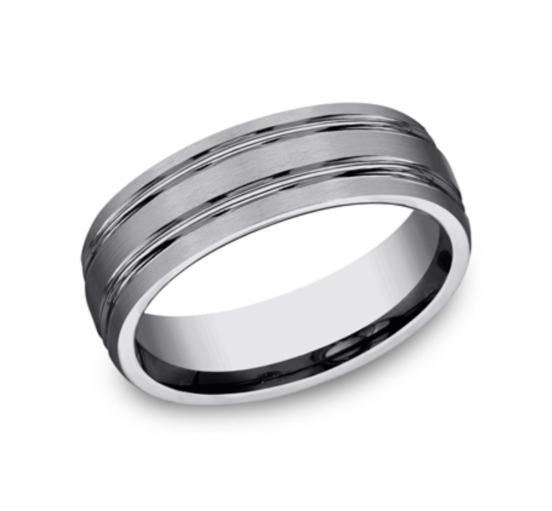 Grey Tungsten 7mm Wedding Band Grey Tungsten 7mm Wedding Band
