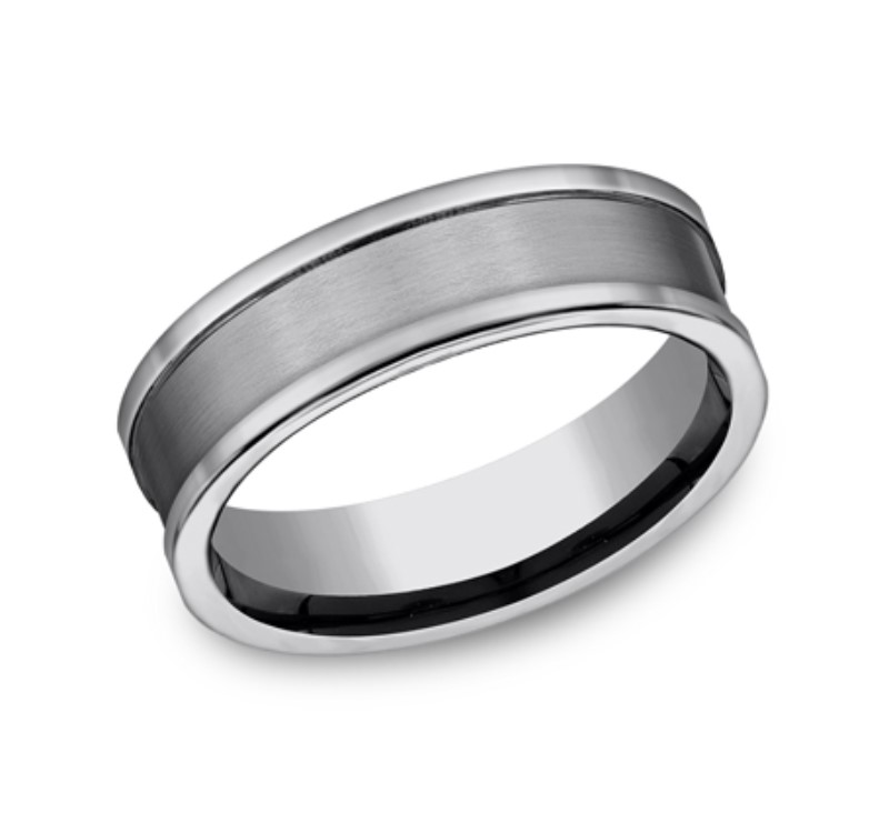 Grey Tungsten 7mm Wedding Band Grey Tungsten 7mm Wedding Band
