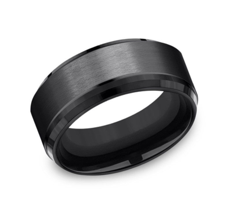 Black Titanium 9mm Wedding Band Black Titanium 9mm Wedding Band