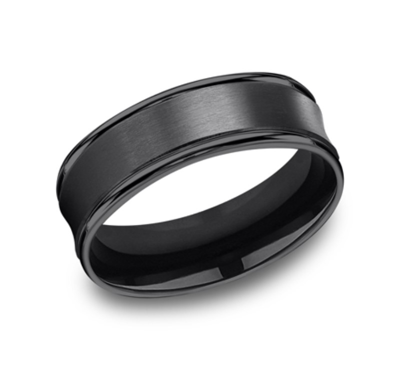 Black Titanium 7.5mm Wedding Band Black Titanium 7.5mm Wedding Band
