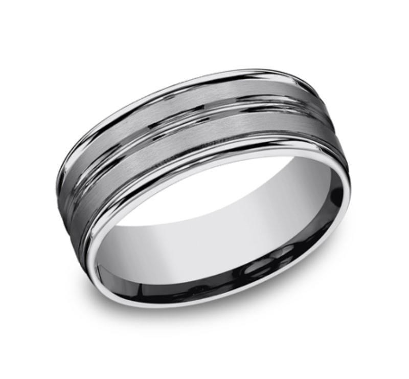 Grey Tungsten 8mm Wedding Band Grey Tungsten 8mm Wedding Band