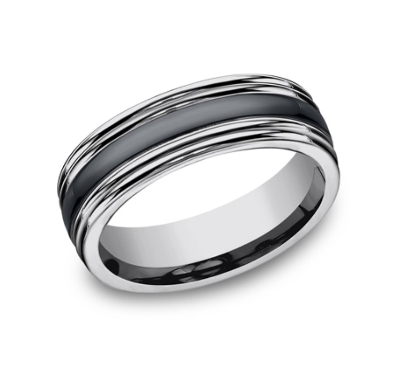 Grey Tungsten 7mm Wedding Band Grey Tungsten 7mm Wedding Band