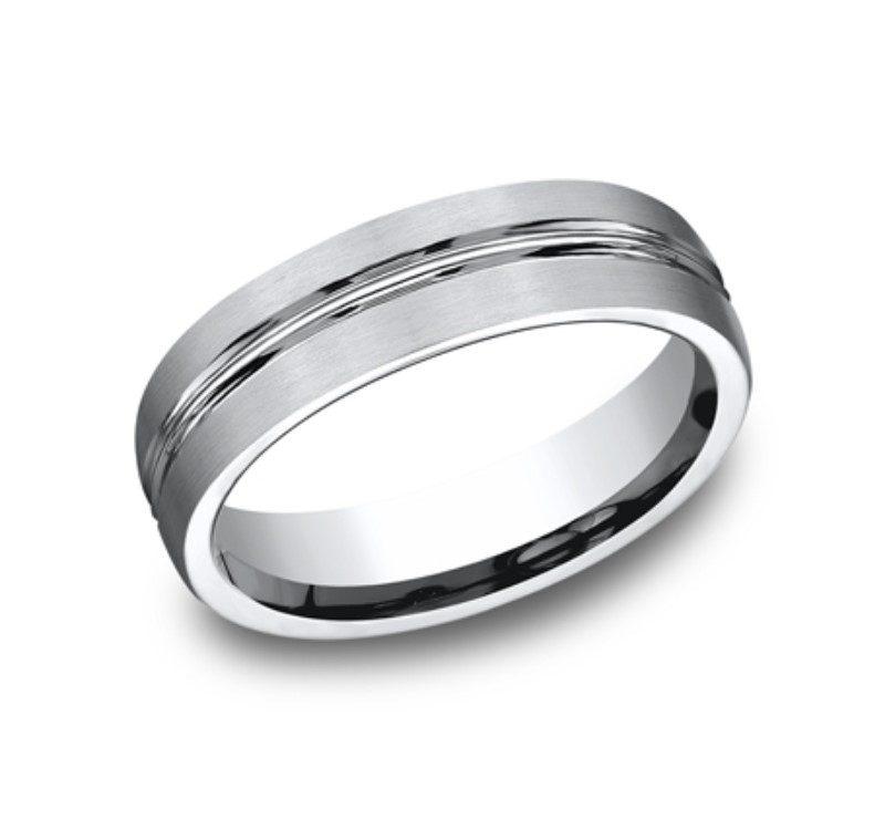 Light Grey Cobalt 6mm Wedding Band Light Grey Cobalt 6mm Wedding Band