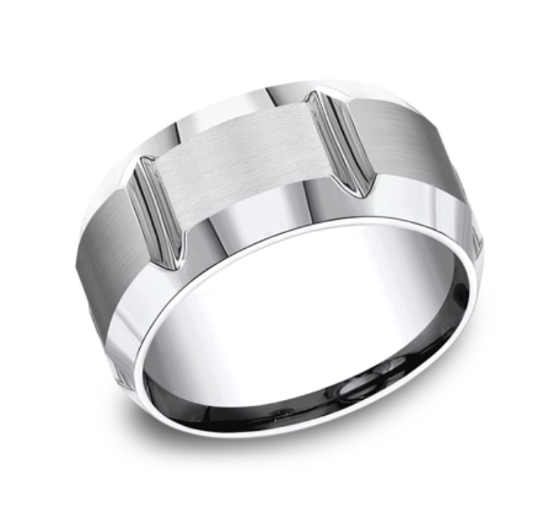 Light Grey Cobalt 10mm Wedding Band Light Grey Cobalt 10mm Wedding Band