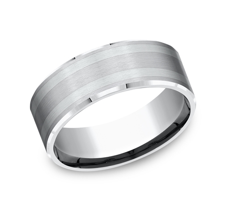 Light Grey Cobalt 8mm Wedding Band Light Grey Cobalt 8mm Wedding Band