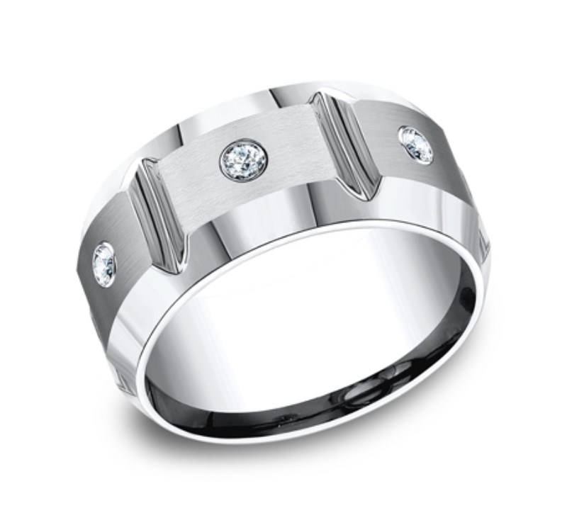 Light Grey Cobalt 10mm Wedding Band Light Grey Cobalt 10mm Wedding Band