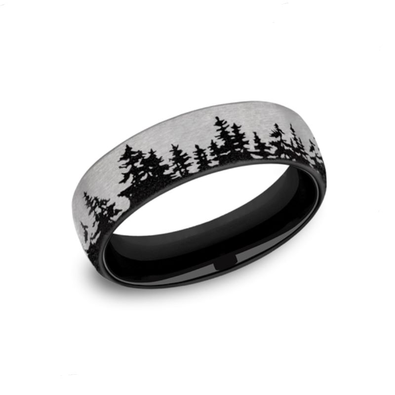Grey Black Titanium 6.5mm Wedding Band