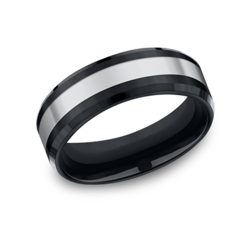 Black Tungsten 7mm Wedding Band Black Tungsten 7mm Wedding Band