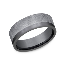 7mm Grey & Darkened Tantalum Men's Wedding Band thumbnail 1