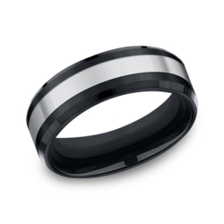 Black Tungsten 7mm Wedding Band thumbnail 1