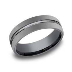 Dark Grey 6.5mm Tantalum Wedding Band Size 10.5 thumbnail 1