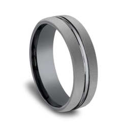 Dark Grey 6.5mm Tantalum Wedding Band Size 10.5 thumbnail 2
