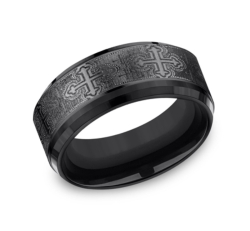 Black Titanium 9mm Wedding Band