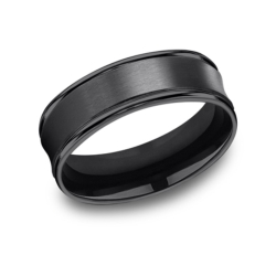 Black Titanium 7.5mm  Wedding Band