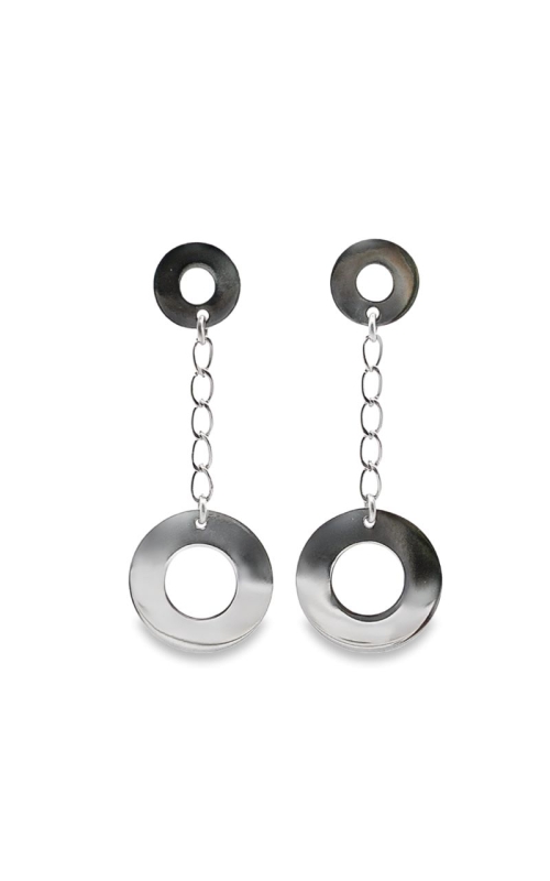 Geometric White Gold Earrings