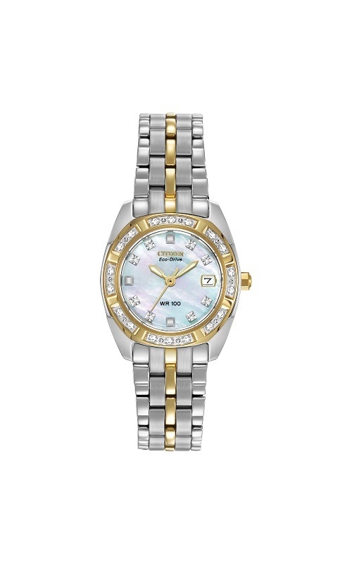 Citizen Paladion Mother of Pearl Dial Brushed two Tone Stainless Steel Ladies Watch