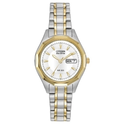 Citizen Eco-Drive Sport White Dial Two-tone Ladies Watch