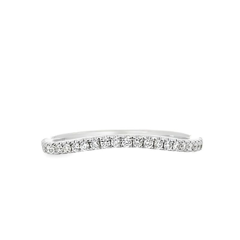 White Gold Curved Diamond Band White Gold Curved Diamond Band