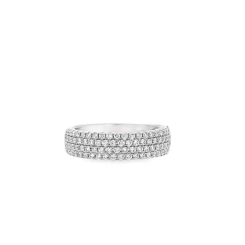 14k White Gold Diamond Band